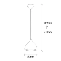 Tattoo 2394 hengelampe, Ø18cm, gull antikk