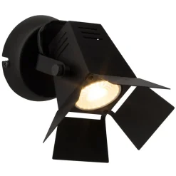 Teknisk virkende LED vegglampe Movie, svart