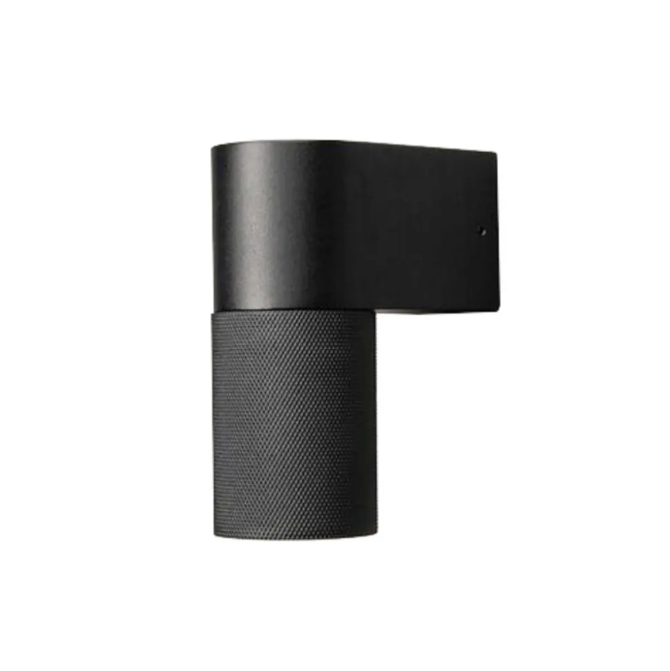 Temi utendørs vegglampe, svart, bredde 11 cm, aluminium