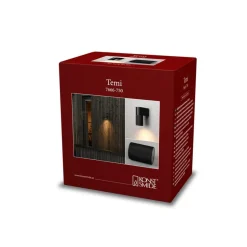 Temi utendørs vegglampe, svart, bredde 11 cm, aluminium
