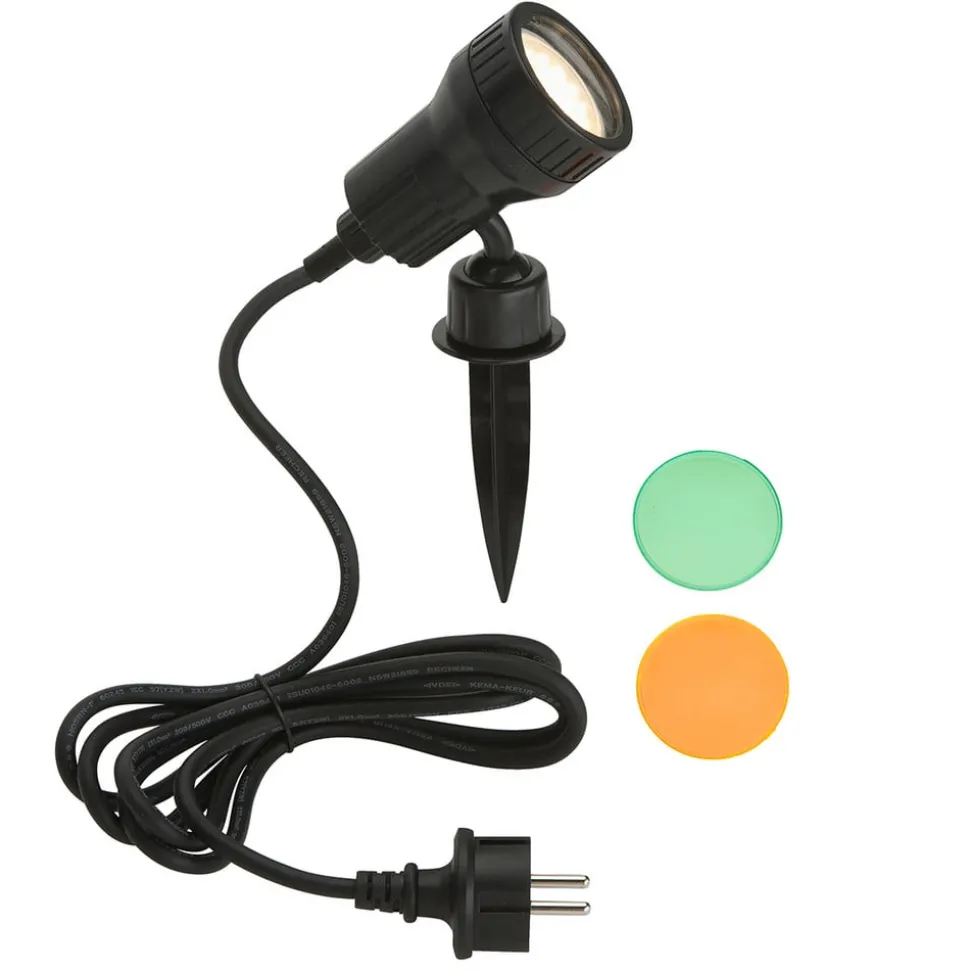 Terra LED-spot med jordspyd inkludert fargefilter