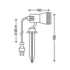 Terra LED-spot med jordspyd inkludert fargefilter
