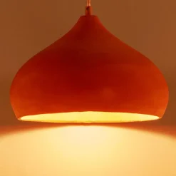 Terracotta-pendellampe Fiona i pen form