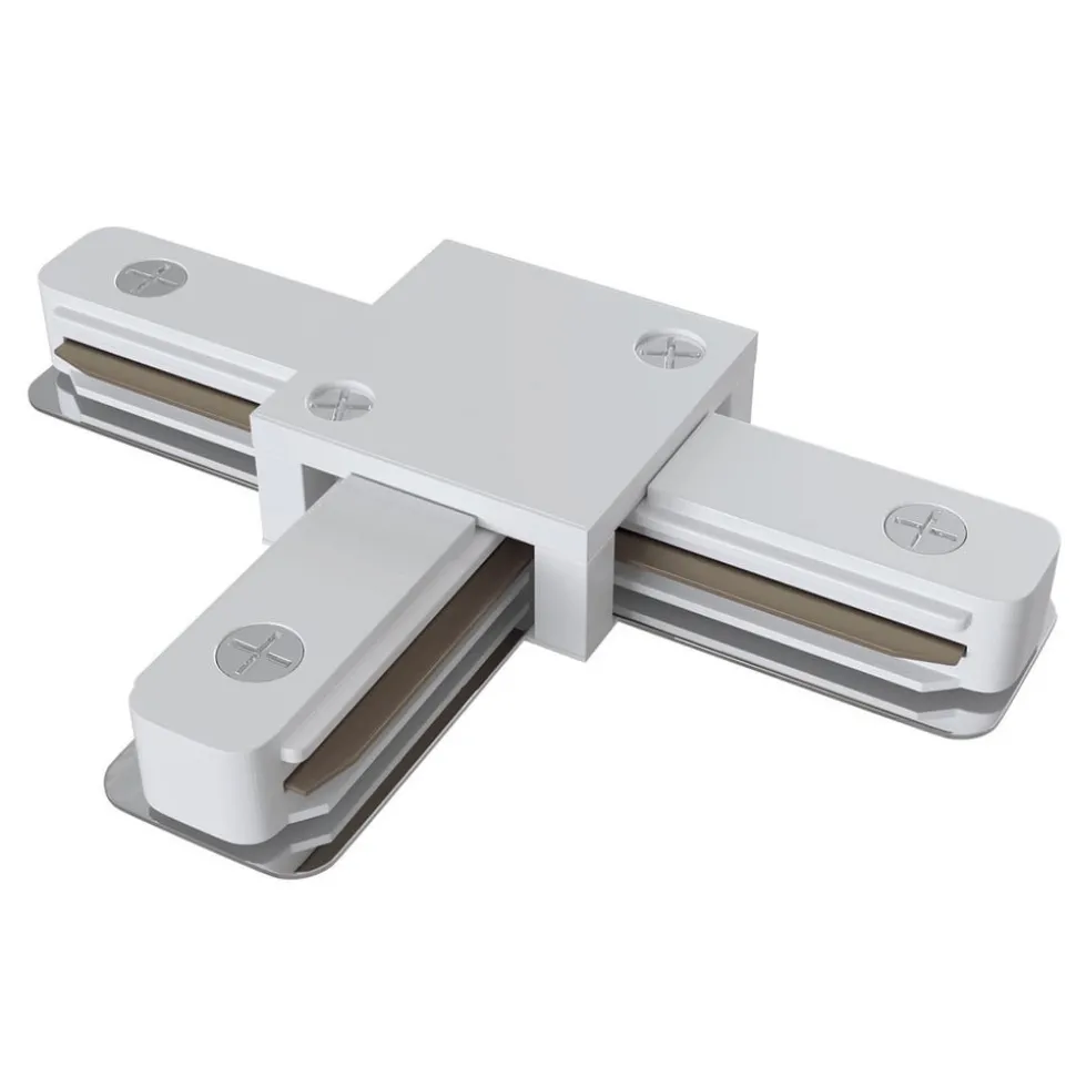 T-forbinderskinne, 1-fase skinne, hvit