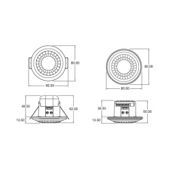 Theben tilstedeværelsesdetektor Luxa 103 S360-100-12 nb WH, innfelt