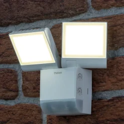 Theben utendørs LED-vegglampe theLeda S17-100, hvit, sensor