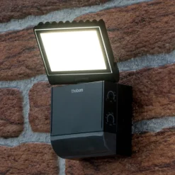 Theben utendørs LED-vegglampe theLeda S8-100, svart, sensor