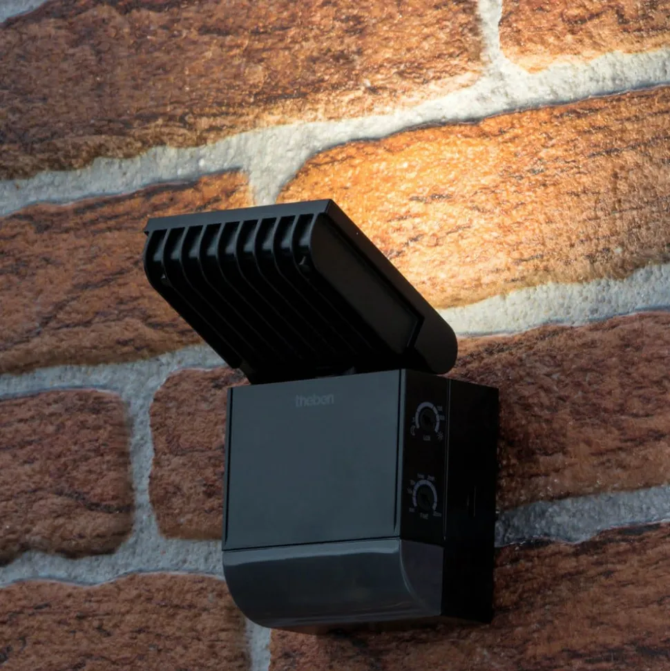 Theben utendørs LED-vegglampe theLeda S8-100, svart, sensor