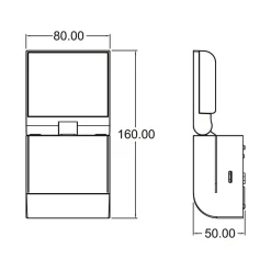 Theben utendørs LED-vegglampe theLeda S8-100, svart, sensor