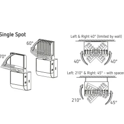 Theben utendørs LED-vegglampe theLeda S8-100, svart, sensor