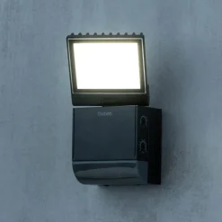 Theben utendørs LED-vegglampe theLeda S8-100, svart, sensor
