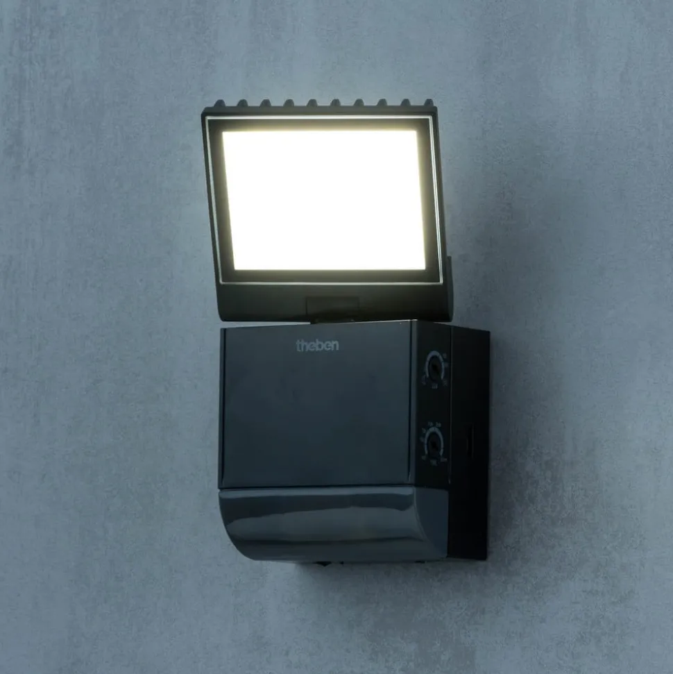 Theben utendørs LED-vegglampe theLeda S8-100, svart, sensor