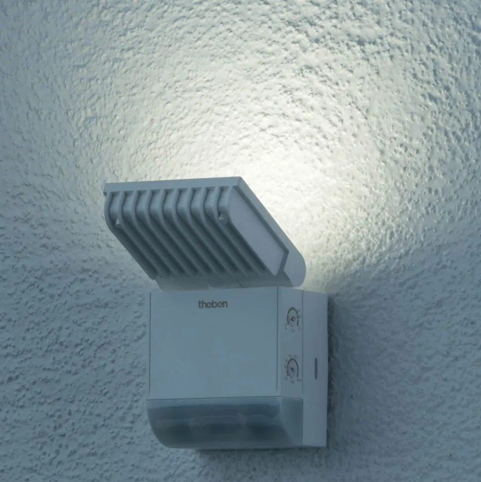 Theben utendørs LED-vegglampe theLeda S8-100, hvit, sensor
