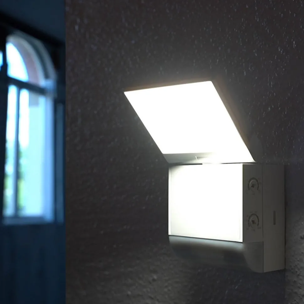 Theben utendørs LED-vegglampe theLeda S8-100, hvit, sensor