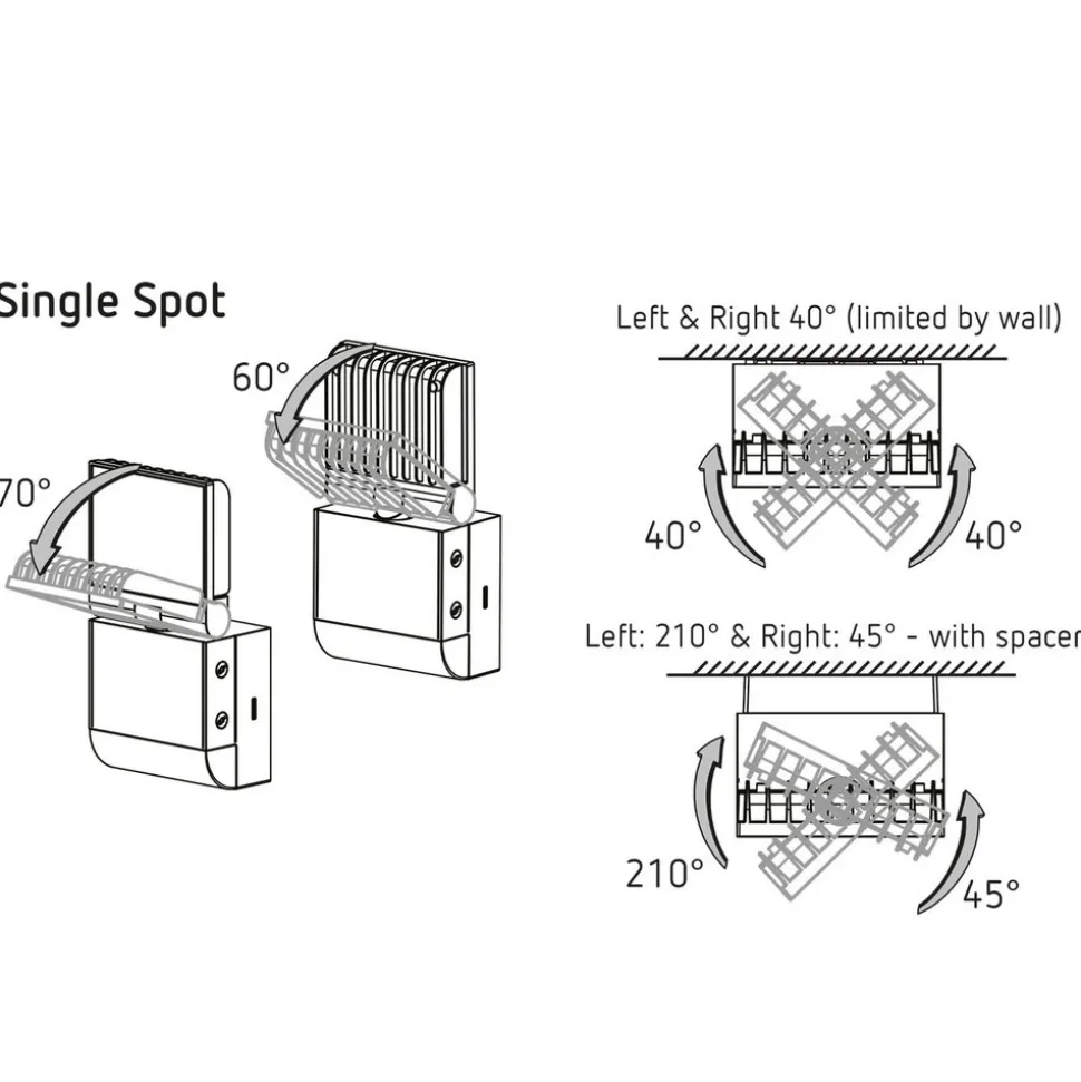 Theben utendørs LED-vegglampe theLeda S8-100, hvit, sensor