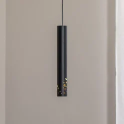 Tibia pendellampe, 1 lyskilde, svart, stål, GU10