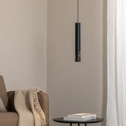 Tibia pendellampe, 1 lyskilde, svart, stål, GU10