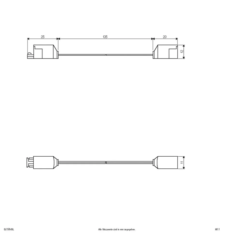 Tilkoblingskabel for Bordo-serien, lengde 15 cm