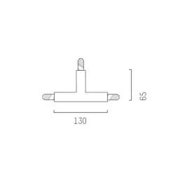 T-kobling for Volare 2-fase skinne, hvit