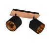 Tommy downlight, tre/svart/gull, lengde 30 cm, 2 lyskilder.