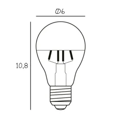 Toppforspeilet lyspære Arbitrary E27 sølv 3,5W 2700K dimbar