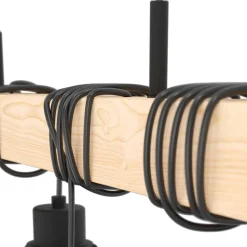 Townshend hengelampe, lengde 70 cm, svart/eik, 4 lyskilder.
