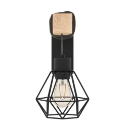 Townshend vegglampe, bredde 14 cm, svart/eik