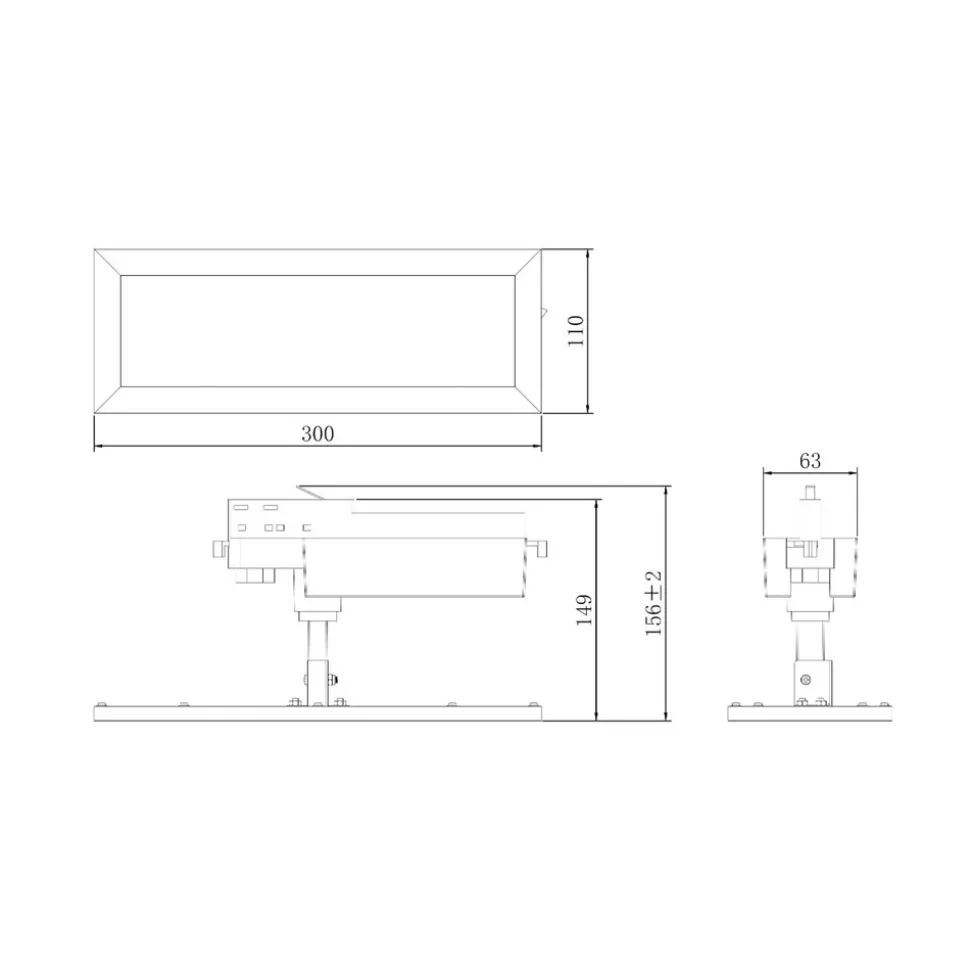 TRACK LIGHT LED-panel, svart, 3-fase, 4000 K, av/på