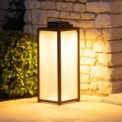 Tradition LED-solcellelykt, corten, høyde 65 cm