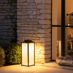 Tradition LED-solcellelykt, corten, høyde 65 cm