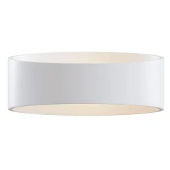 Trame LED-vegglampe, oval form i hvit