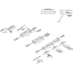 Transformator LED 350mA/16W med 3-veis fordeler