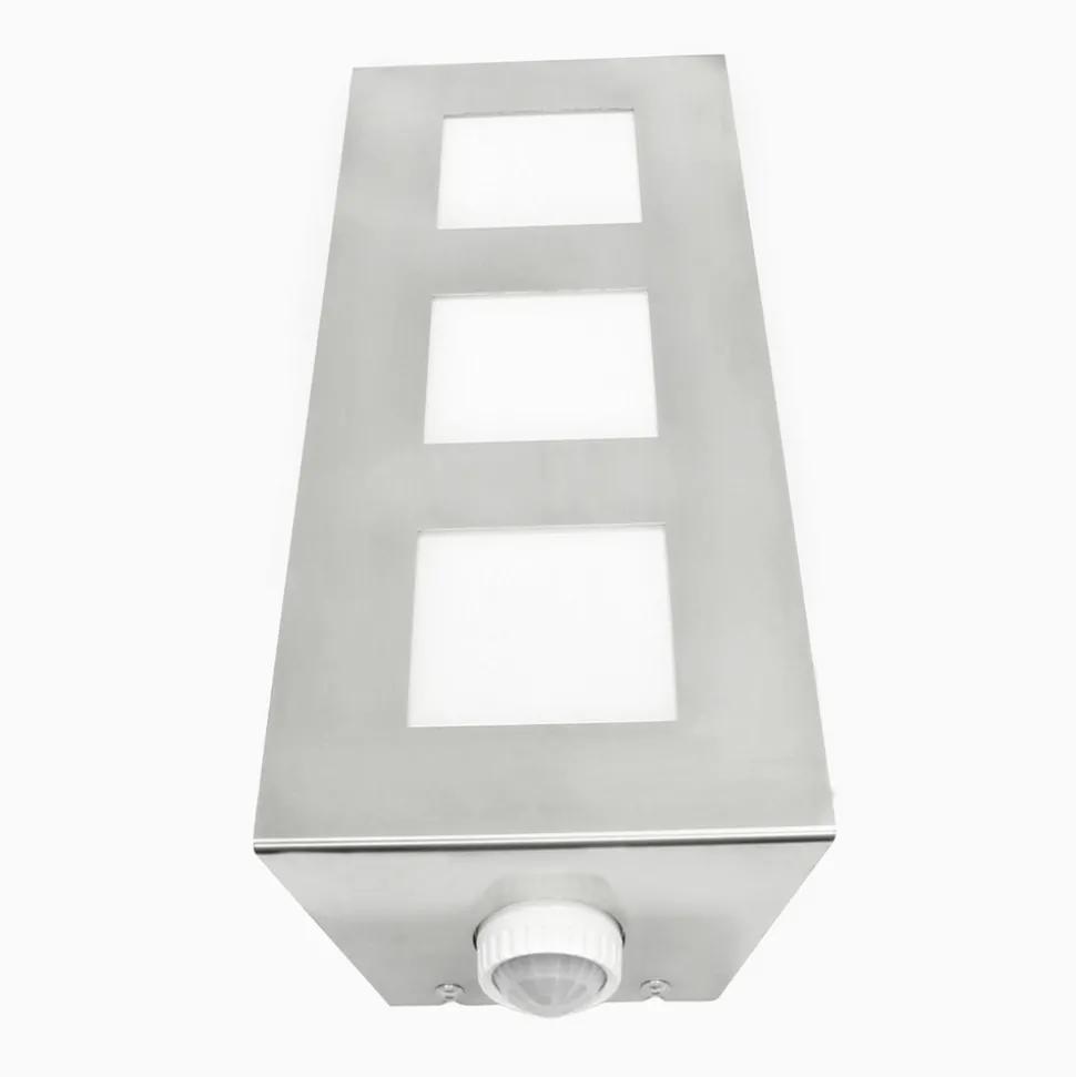 Trilo utendørs vegglampe i stål med sensor