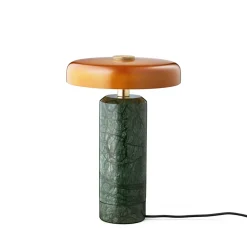 Trip LED oppladbar bordlampe, grønn/oransje, marmor, glass, IP44
