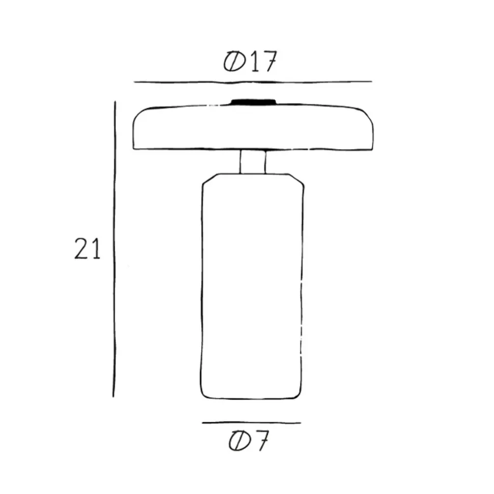 Trip LED oppladbar bordlampe, brun/hvit, marmor, glass, IP44