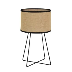 Trixi bordlampe med trådramme brun/svart, stoff