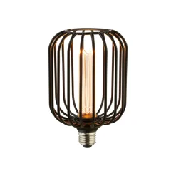 Trommel-LED-pære, svart, E27, 3,5 W, 1 800 K, dimbar