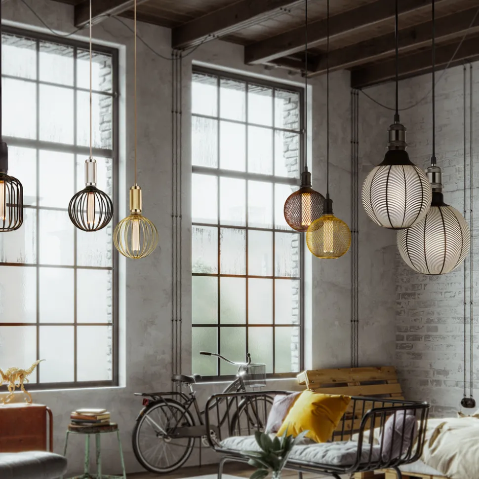 Trommel-LED-pære, svart, E27, 3,5 W, 1 800 K, dimbar