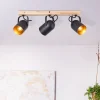 Tronte takspotlight, lengde 57,5 cm, svart/gull, 3-lys.