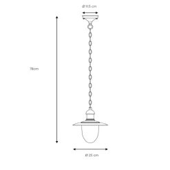 Utendørs hengelampe Aruba, rustbrun