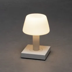 Utendørs LED-bordlampe Monaco, batteri, hvit