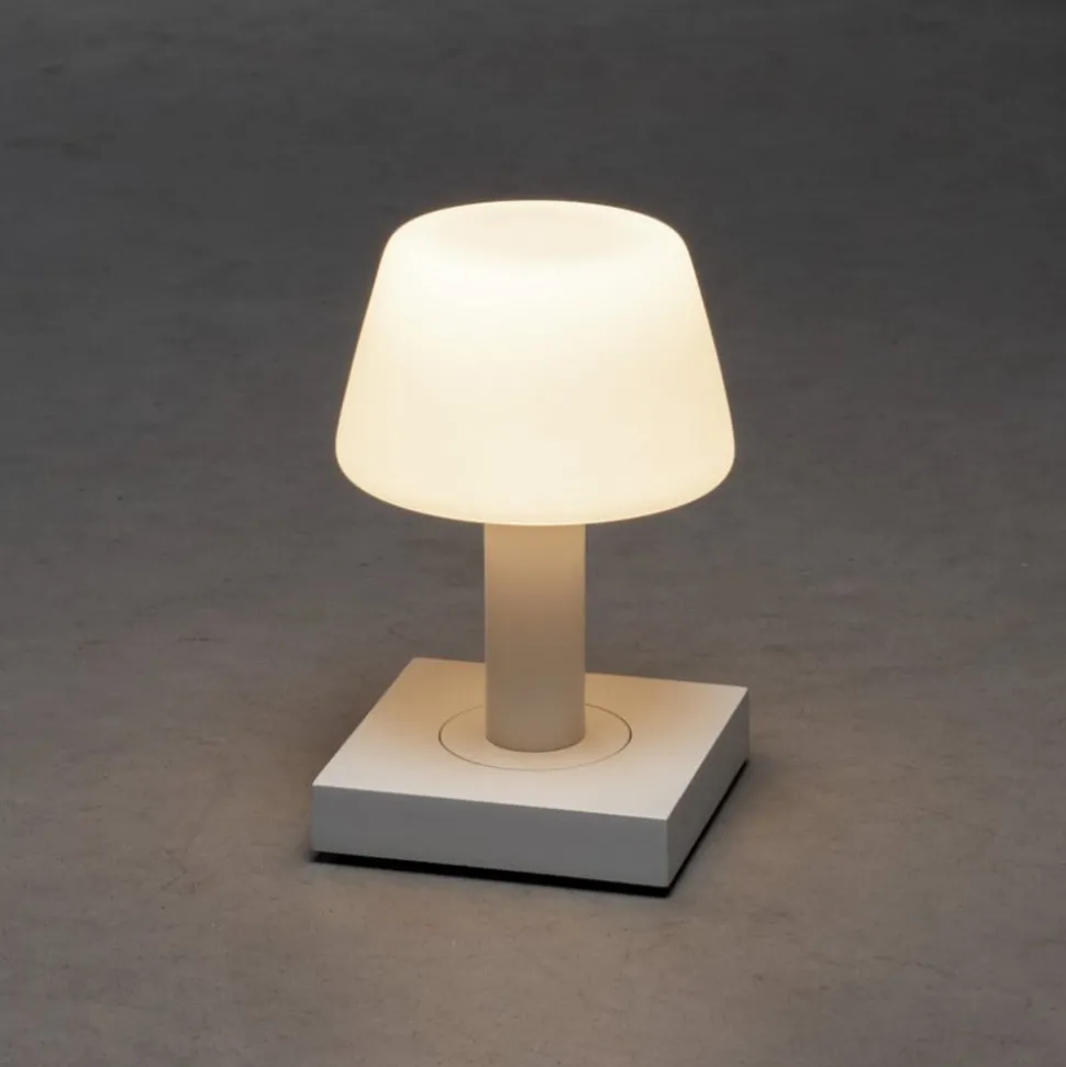 Utendørs LED-bordlampe Monaco, batteri, hvit