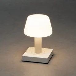 Utendørs LED-bordlampe Monaco, batteri, hvit