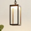 Utendørs LED-pendellampe Cube, glasskjerm, 26 cm