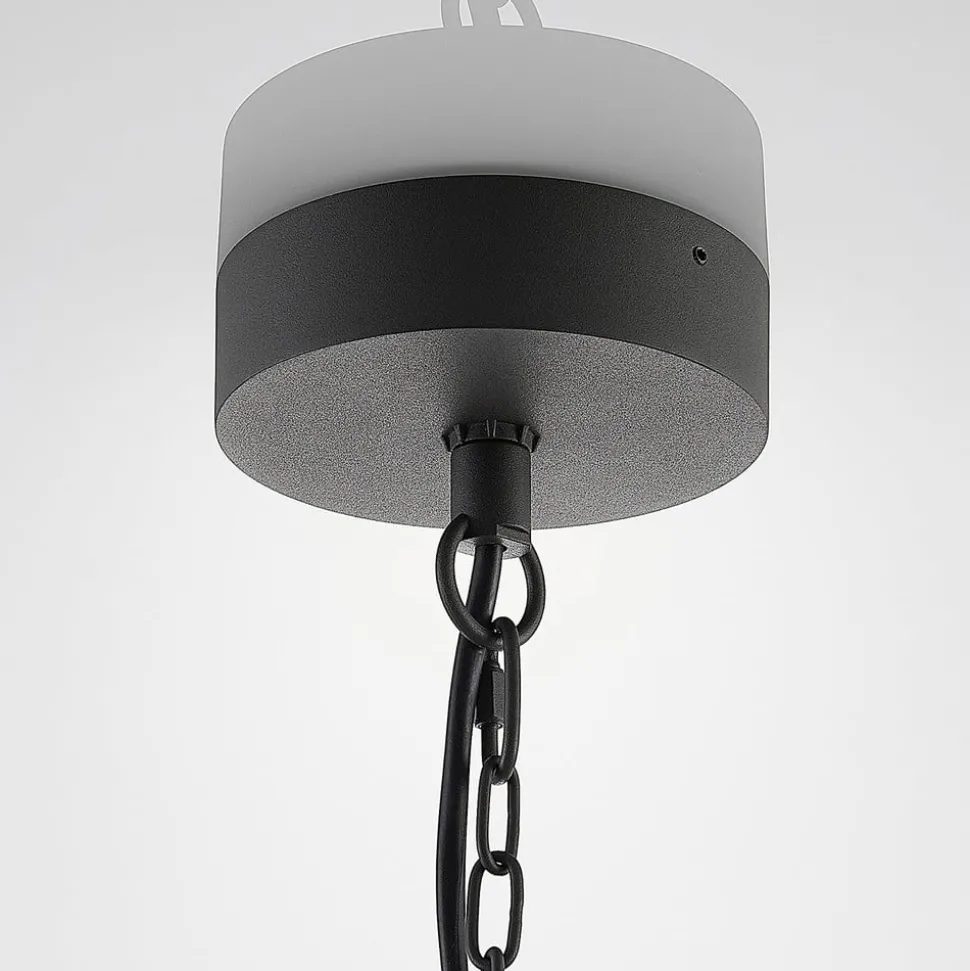 Utendørs LED-pendellampe Cube, glasskjerm, 26 cm
