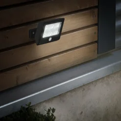 Utendørs LED-spot Kollig med sensor, IP54, svart