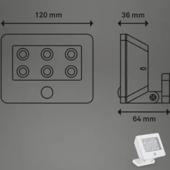 Utendørs LED-spot Kollig med sensor, IP54, hvit