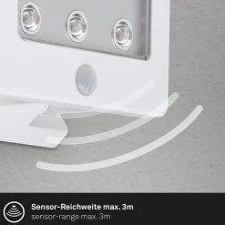 Utendørs LED-spot Kollig med sensor, IP54, hvit