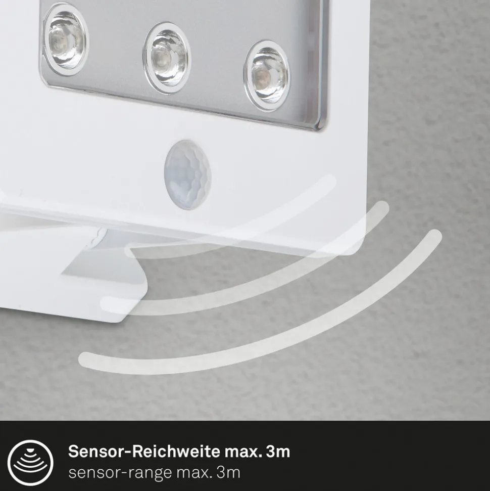 Utendørs LED-spot Kollig med sensor, IP54, hvit