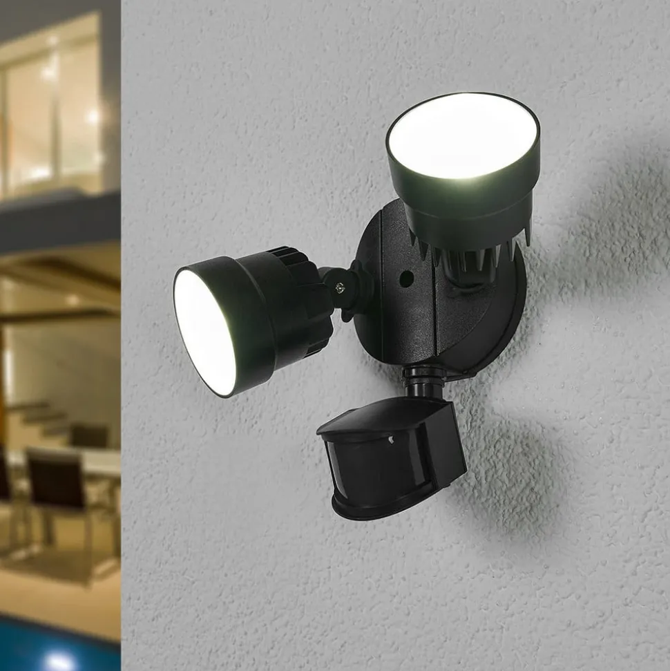 Utendørs LED-spot Shrimp med sensor av plast